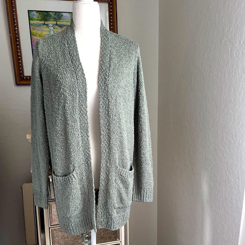 Barefoot Dreams Sage green cardigan